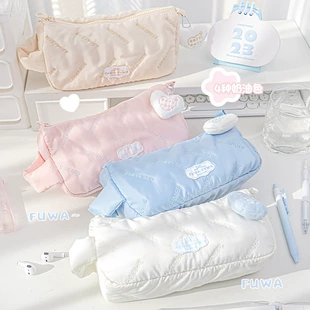 Pomskin Soft FUWAA серия облачный пенал большой ёмкости, светлая подкладка, чёрный пенал для канцелярии, женский портфель, коробочка для карандашей
