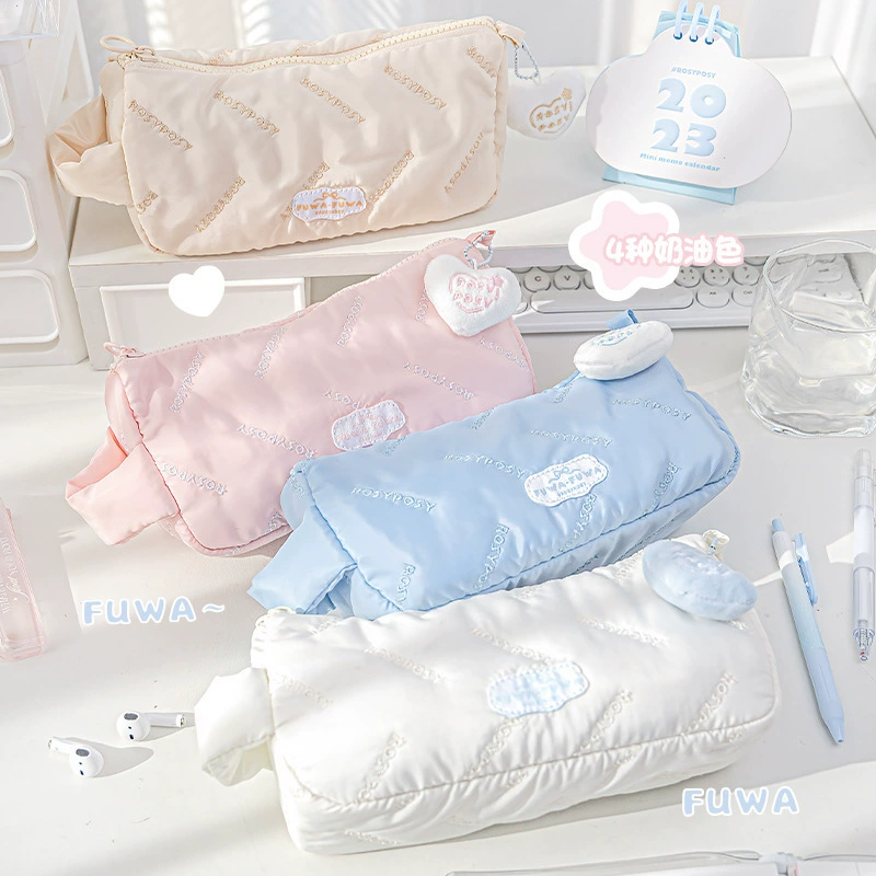Pomskin Soft FUWAA серия облачный пенал большой ёмкости, светлая подкладка, чёрный пенал для канцелярии, женский портфель, коробочка для карандашей