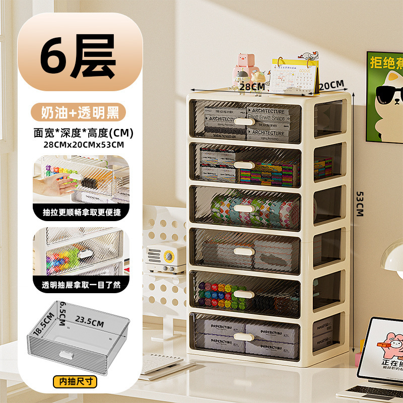 軽量高級デスクトップ収納ボックス厚みのあるオフィス雑貨文具収納テーブル大容量引き出しタイプ透明収納キャビネット|undefined