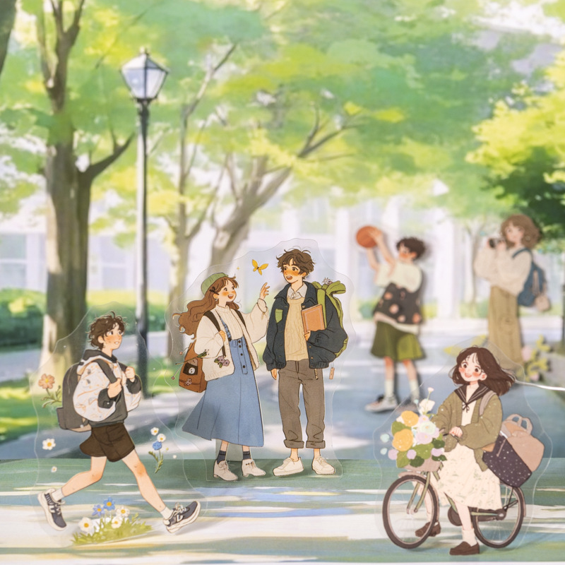 Love Evolution Character Couple Pet Stickers Cute Character Life Handbook Decoration Material Basic Stickers