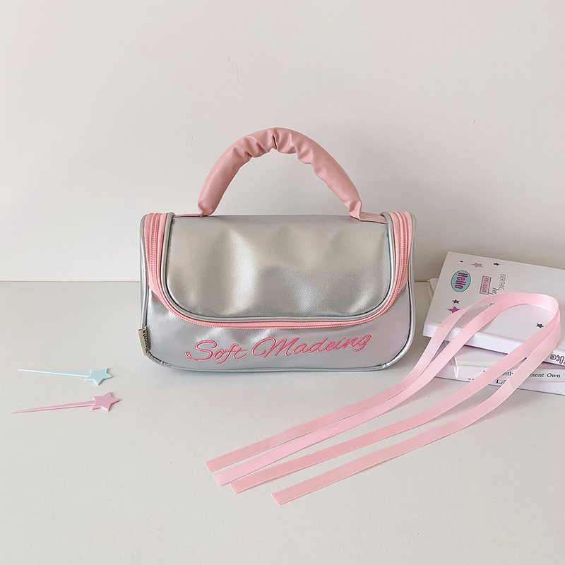 Hisocute ドーパミンリボンポータブル鉛筆バッグ学生多機能文具収納ボックス化粧品トイレタリーバッグ|undefined
