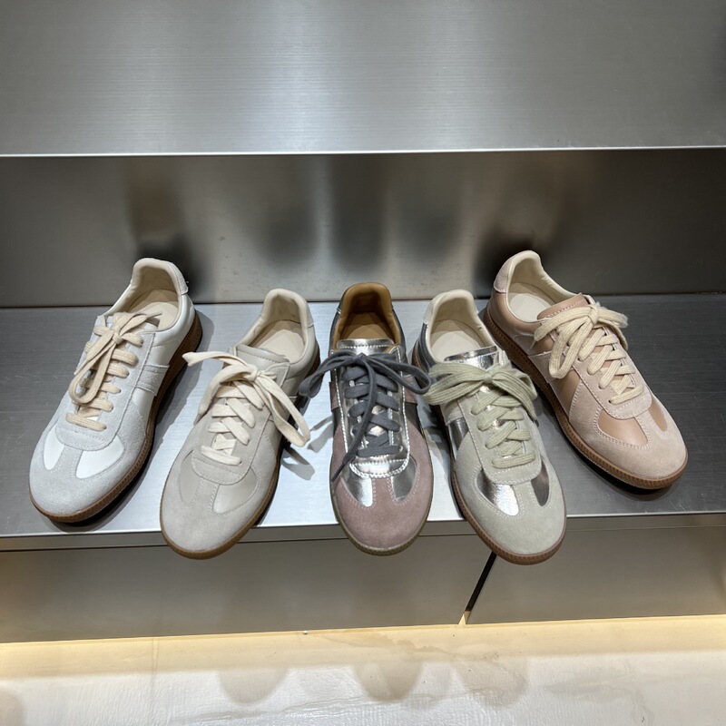 Magila handmade shoes ~ silver German training shoes women's 2023 new sports casual flat shoes genuine leather Board Shoes