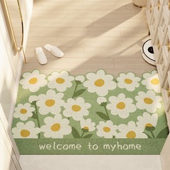 入戶地墊小清新花朵絲圈可裁剪進門腳墊家用防滑墊子門口玄關地墊