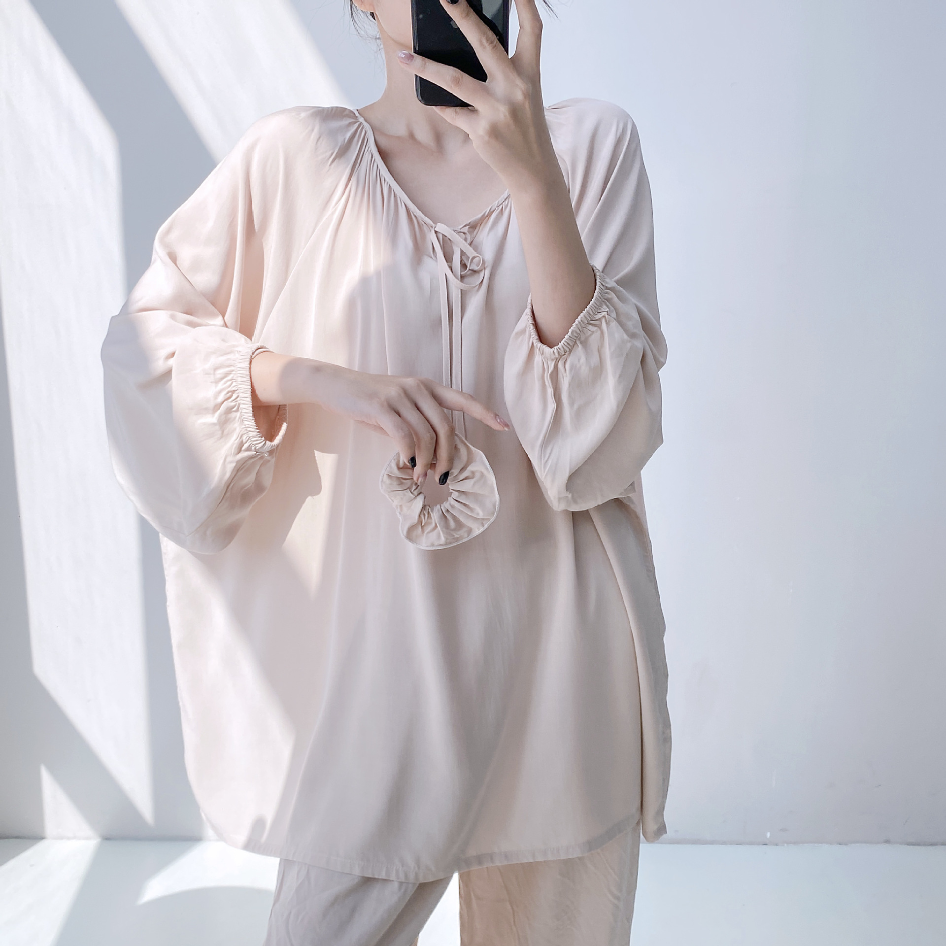 Pijamas de seda de algodón para mujer, primavera, otoño y verano sueltos, ropa exterior de seda de algodón, estilo nacional, traje de gran tamaño suelto de alta gama