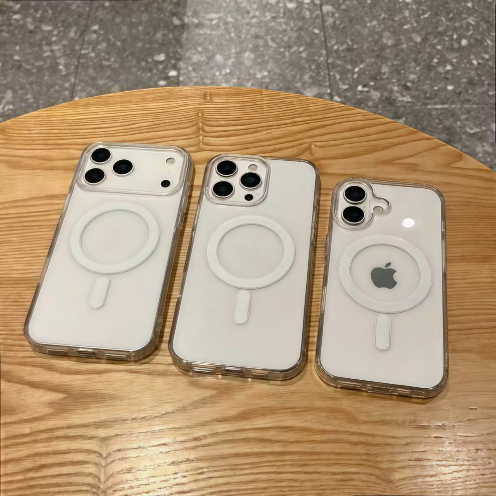 适用iPhone17Promax亚克力透明磁吸手机壳苹果16大孔15防摔保护套