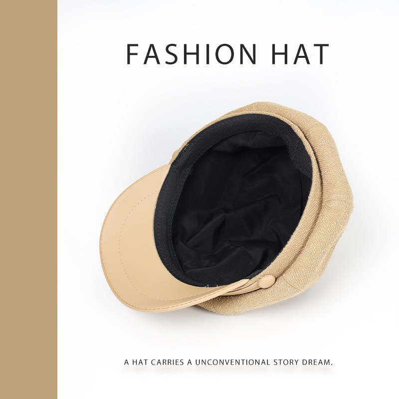 Sombrero de cuero japonés retro octogonal 2024 primavera y otoño nuevo estilo casual versátil mostrando la cara gorra de niños pequeños para hombres