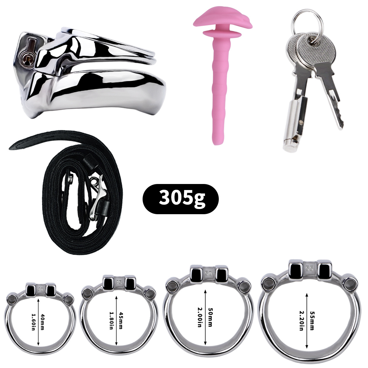 Cinturón de tubo de silicona rosa de 40mm con anillo de FRRK-265