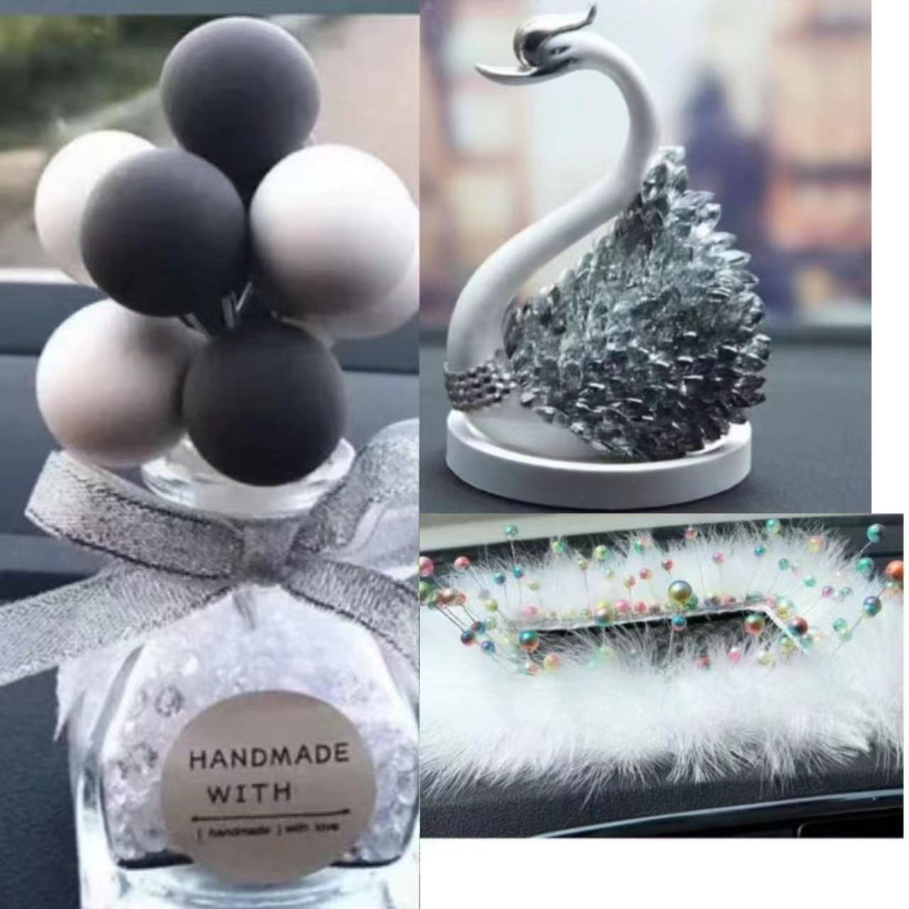 Adornos de coche accesorios de coche lindo creativo dibujos animados suministros de coche decoración femenina plástico belleza noche pensamiento