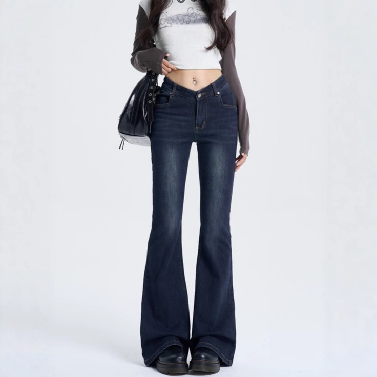 Flared Jeans for Women 2025 New Fashion Trendy Low-Waist American Retro Flared Pants