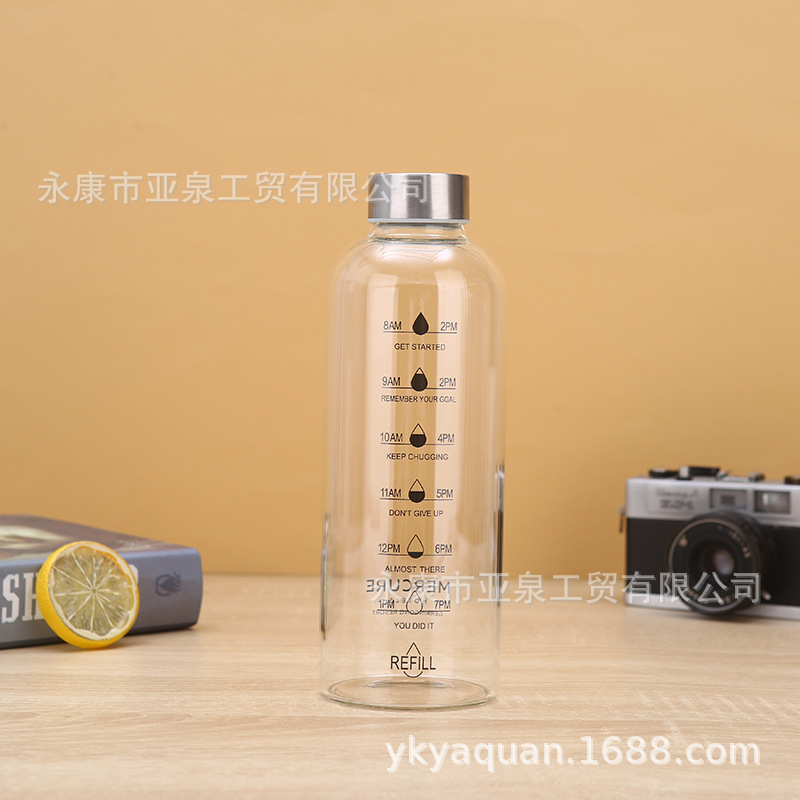 Fabricantes de suministro de copas de bambú portátiles de vidrio transparente aislamiento térmico taza de agua de oficina acompañante taza de regalo se puede imprimir logotipo