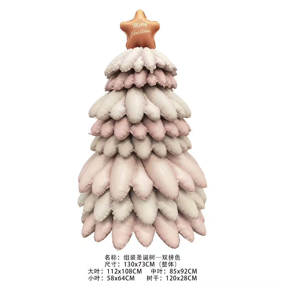 Gran tamaño de globo de árbol de Navidad inflable pila columna tridimensional árbol de Navidad tiendas atmósfera de Navidad globo decorativo