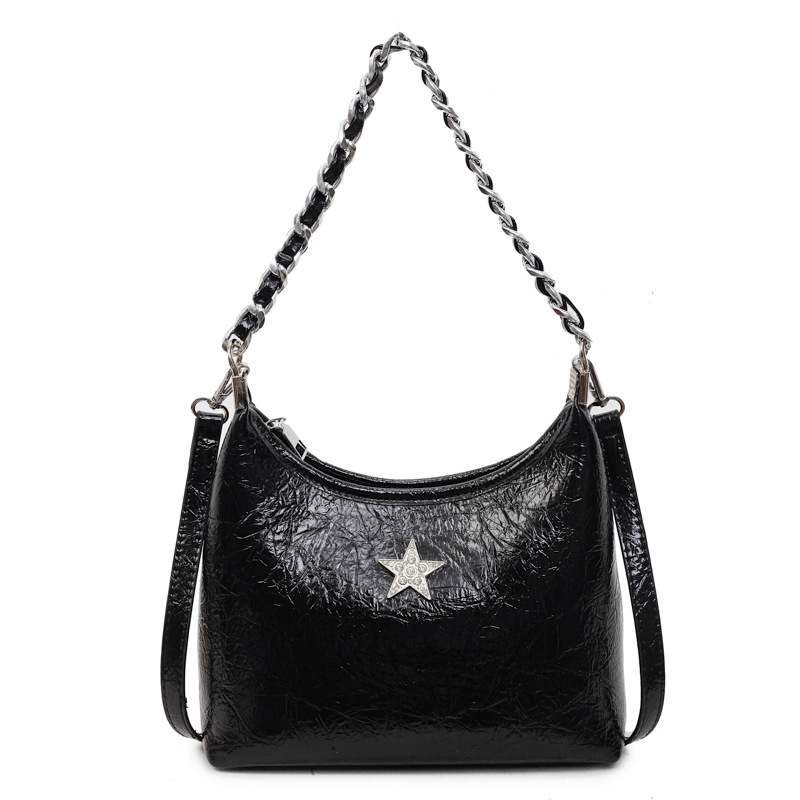 Bolsa de cadena de textura de alta calidad 2025 verano nuevo estilo bolso de hombro con patrón de agarre bolso de mensajero de estrella de diamantes mujer
