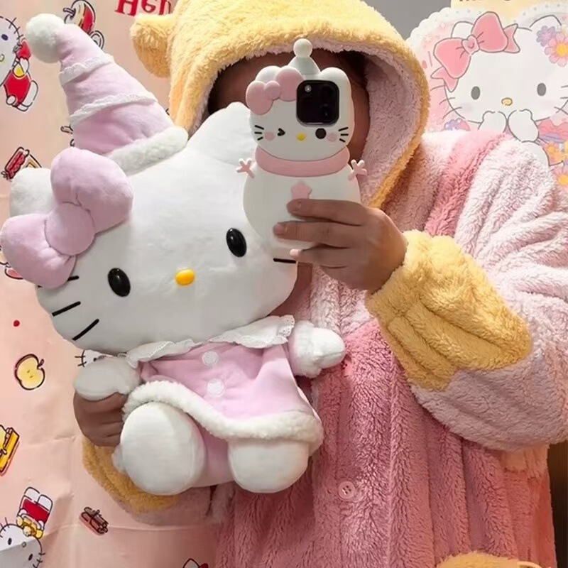 Kitty猫誕生日金人形誕生日帽子ケイティ猫人形kt猫ぬいぐるみ子供ガールフレンド玩具プレゼント|undefined