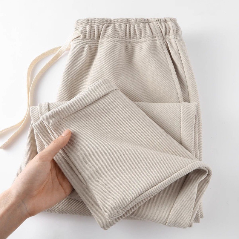 高いですが、価値があります。乳杏色重ポンド直筒斜紋衛ズボンの女性はゆったりしています。|undefined