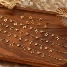 欧美跨境不锈钢蝴蝶爱心锆石锁骨链轻奢高级感义乌配饰项链不掉色