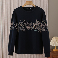 Haipai タグカットラウンドネックスウェットシャツメンズ秋冬ファッションルーズ刺繍プリント長袖ボトムストップス男性用 3Y034