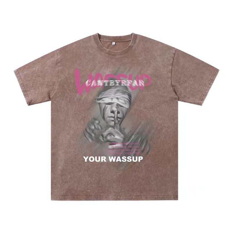 230g impresión camiseta de manga corta para hombres verano nuevo cuello redondo suelto oversize americano vintage in camiseta de moda