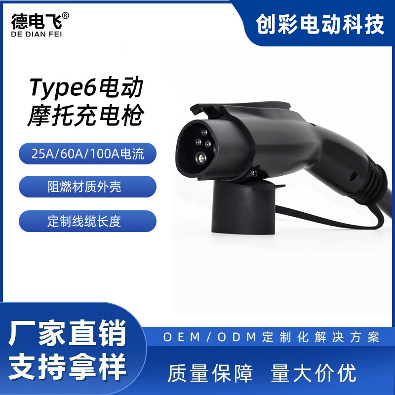 Factory Direct Supply of New Energy Charging Gun Electric Motorcycle Electric Locomotive Suitable for 60A100A125A Charging Gun