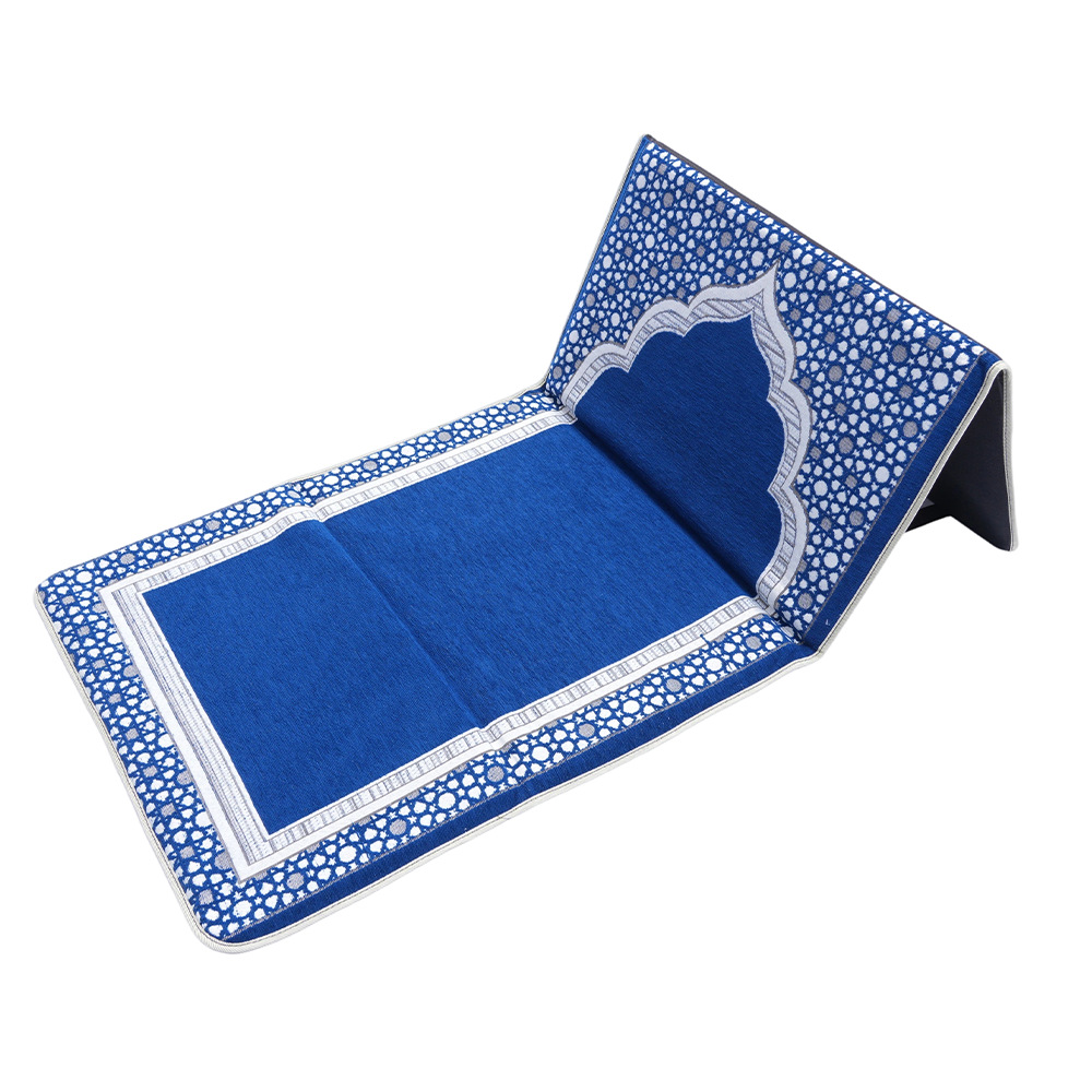 Blue chenille chair cushion