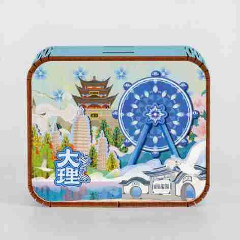 オリジナルアモイ重慶南京西安都市動態オルゴールオルゴールオルゴール観光記念品