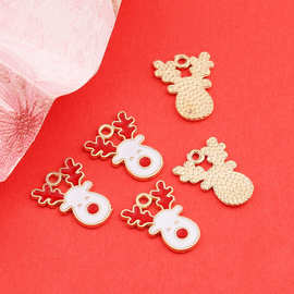 YT152小鹿圣诞老人麋鹿diy合金饰品配件跨境餐具钥匙扣挂件吊坠