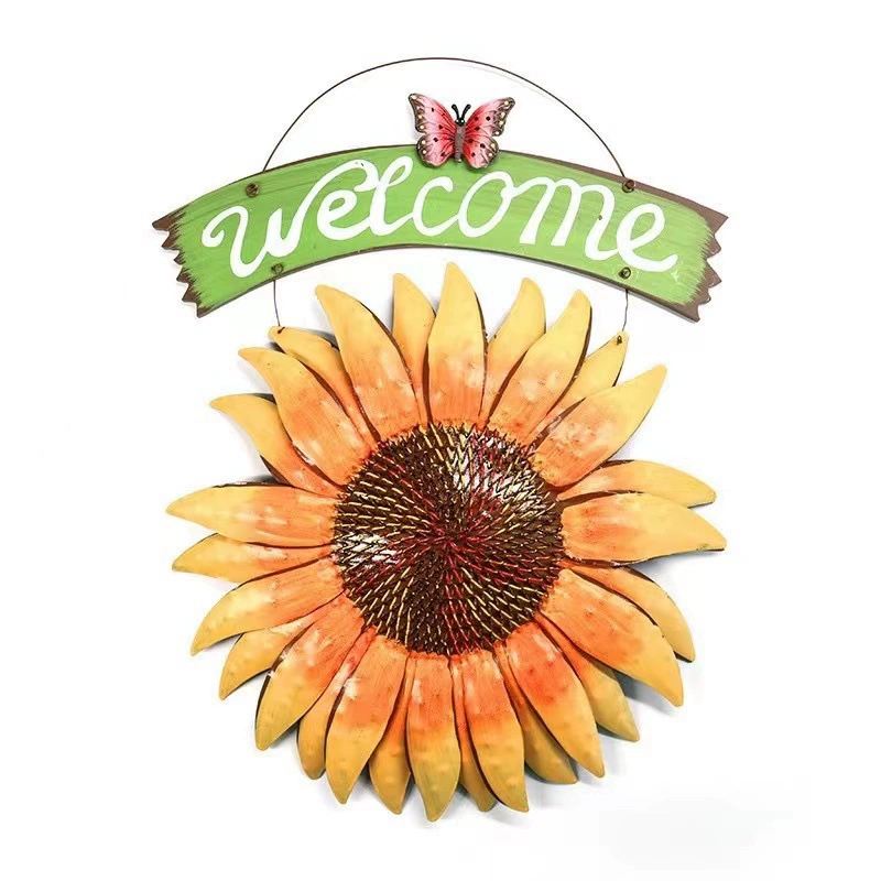 Пасторальное солнце приветственный знак WELCOME подсолнух балкон терраса детский сад декоративные настенные украшения