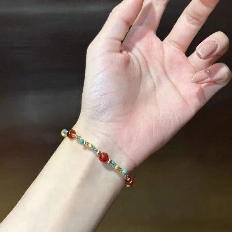 新中式复古民族风手链古风串珠爆款手串小众设计个性叠戴手饰配饰|undefined