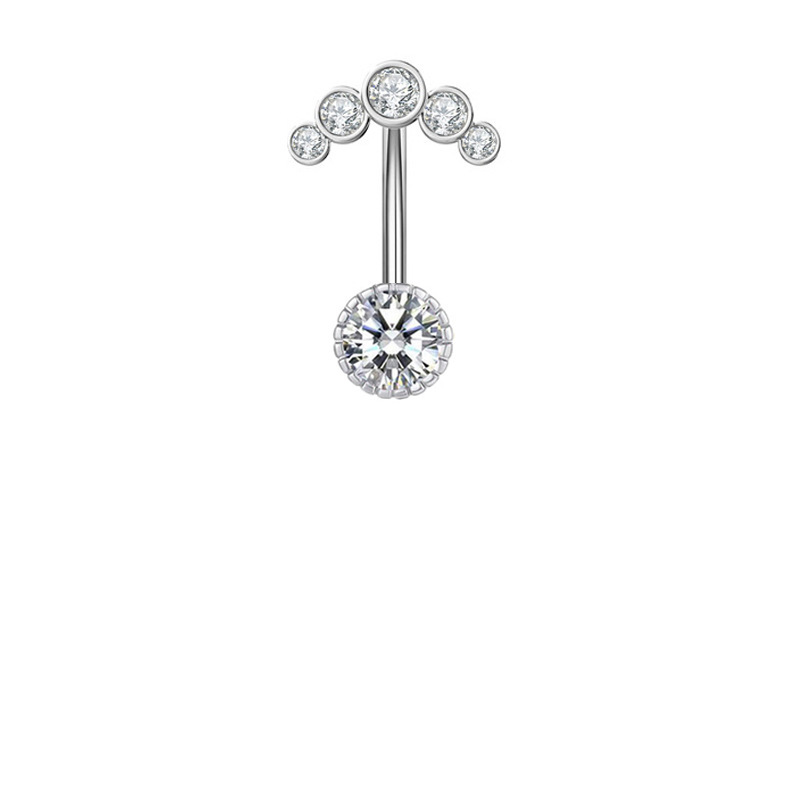 New Cross-border E-commerce Product: 5 Zirconium-head Copper Inlaid Zircon Flower, Heart, And Butterfly Pendant Navel_voghion.com