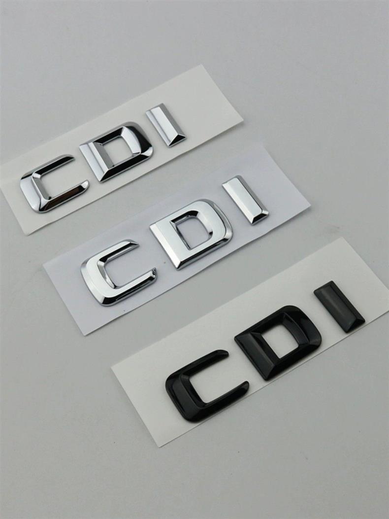 Old Mercedes-Benz turbocharged CGI English modification car emblem, diesel version, CDI lettering, rear tail emblem, car sticker, black