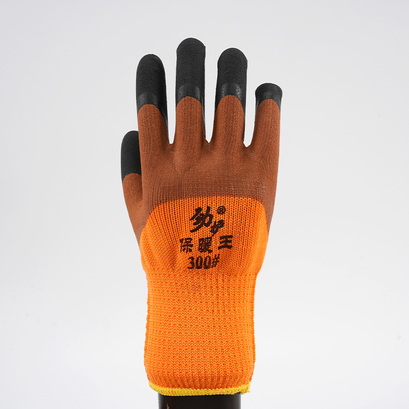 Labor protection wholesale glue-impregnated thickened wear-resistant anti-slip protection hanging rubber latex foam work gloves 4