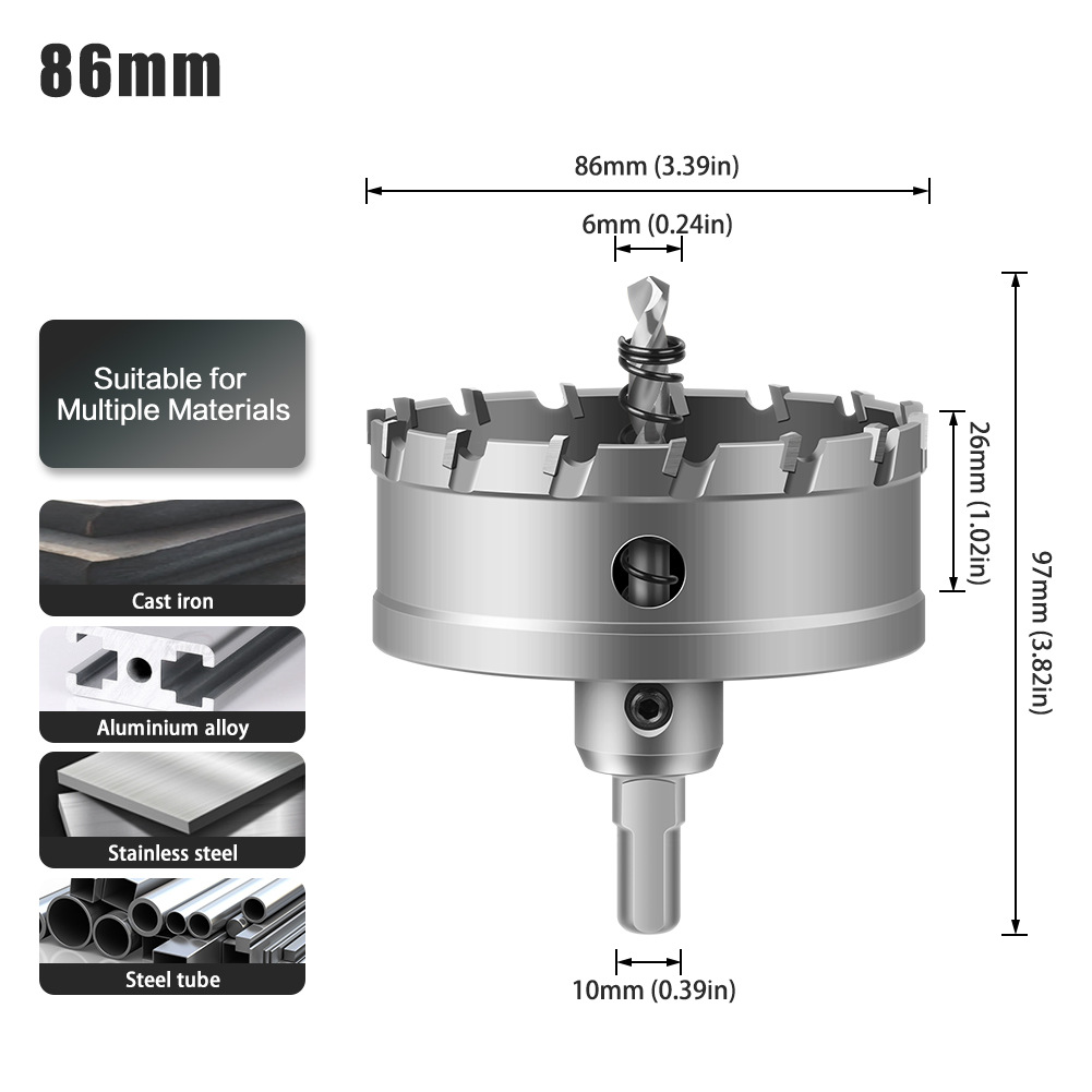 Abridor de agujero de aleación 5A de alto grado Abridor de agujero de acero inoxidable de alto grado TCT