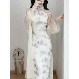 French-Style Chinese-Style Cheongsam 2025 New Improved National Style Summer Young Model Beautiful New Chinese-Style Halter Neck Girl Dress
