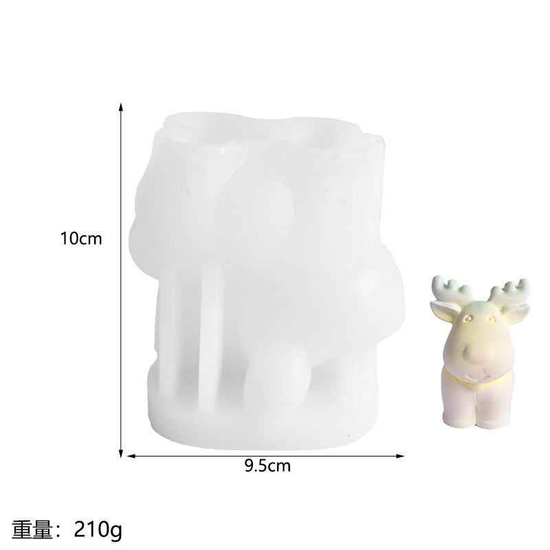 クリスマス立体泡球クリスマスツリーろうそく金型diy香薫石膏拡香石ヘラジカろうそく金型|undefined