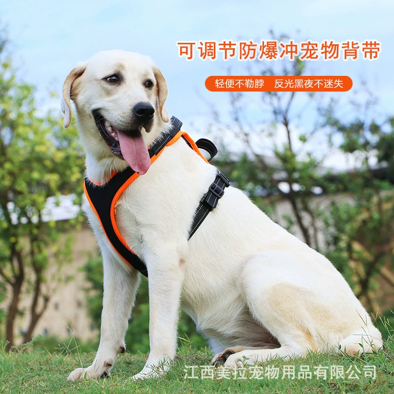 Новый сундук и спина для домашних животных, взрывозащищенный ночной светоотражающий анти-потерянный ремень для средних и больших собак, товары для домашних животных оптом
