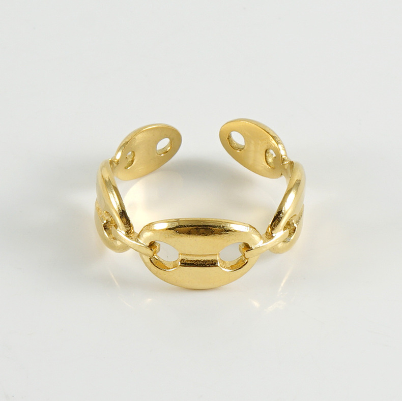 Plating Design Wholesale Jewelry Fashion Geometric 304 Stainless Steel 18K Gold Plated Plating Stainless Steel Rings