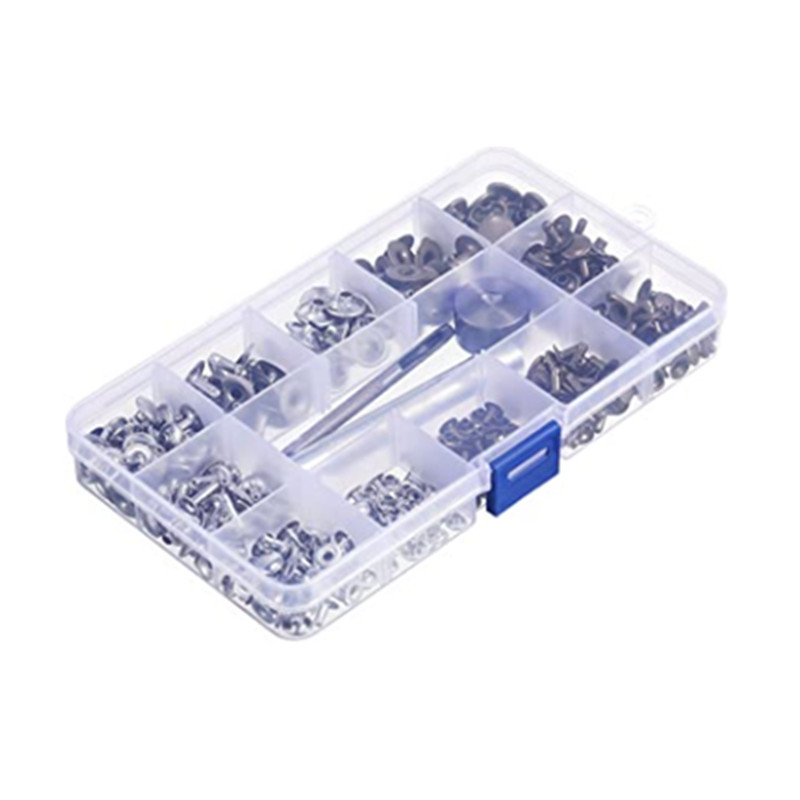 200 sets de 5 tamaños de un solo lado remaches 2-color hit nail accesorios de cuero de uñas hembra tapa de metal de suministro transfronterizo