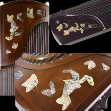 ✅jj-4710.5蝴蝶古筝乐器贝雕水移画中式家具柜子漆器托盘螺钿贴