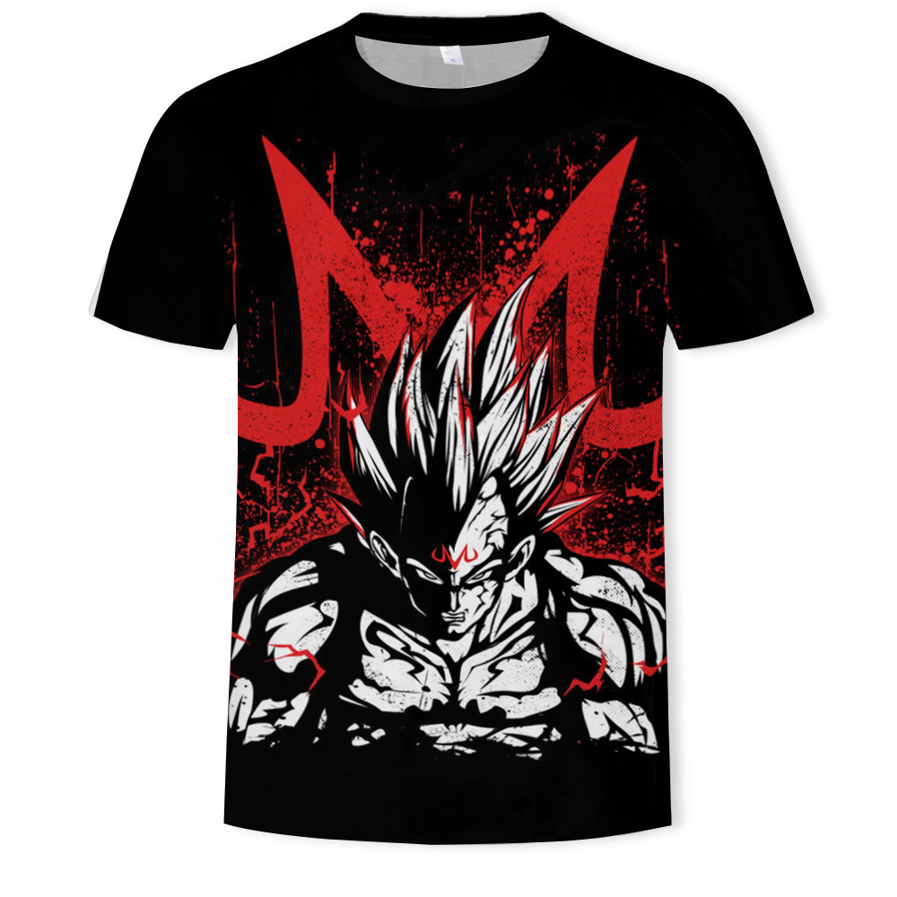 Nuevo producto AliExpress estilo explosivo tendencia super fuego anime serie Dragon Ball camiseta hombre impresión digital 3D dibujos animados europeos y americanos