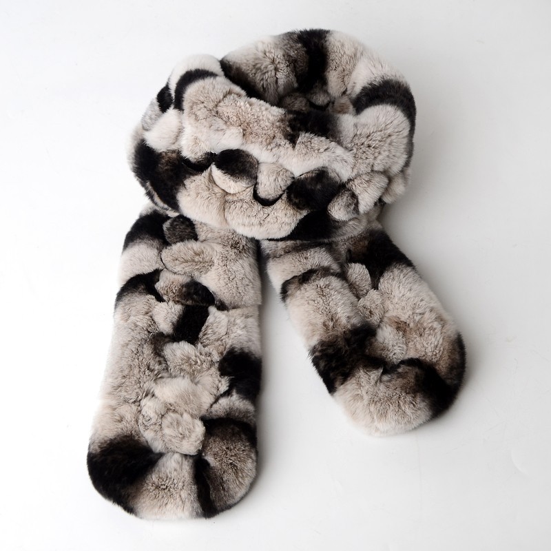 Koreanische Version mittellang echtes Kaninchenfell für Herbst Winter, Männer Frauen, dicker und warmer Schalkragen, Schal_voghion.com