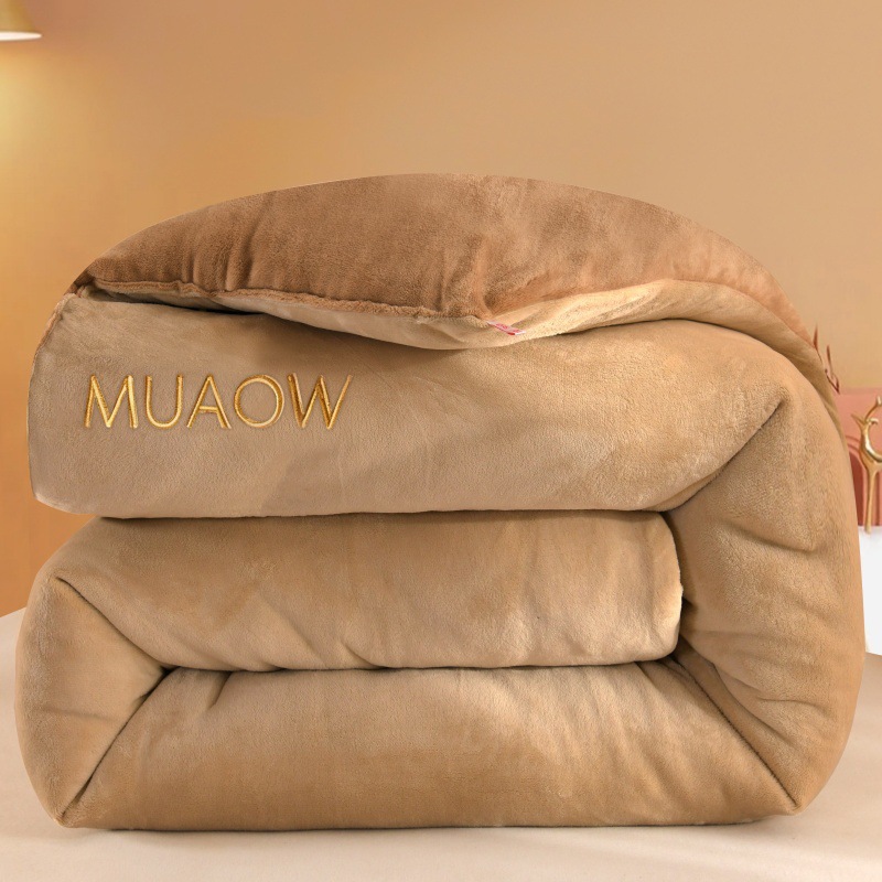 Factory Direct Sales Milk Velvet Quilt Winter Quilt Thickened Warm Spring and Autumn Quilt Coral Velvet Quilt Core Wholesale Dropshipping
