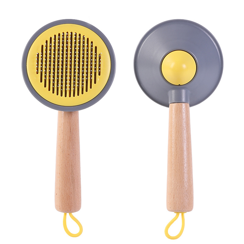 Original gato peine flotante depilación mango de madera removedor de pelo de mascotas perro limpiador de pelo perro aguja peine limpieza peine al por mayor