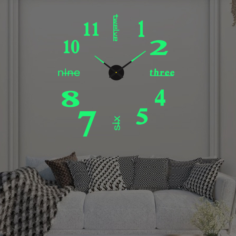 Large Creative Luminous Mute Wall Clock...