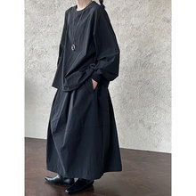 鹿西 日系运动风圆领卫衣半裙套装女25秋季新款休闲两件套装9767