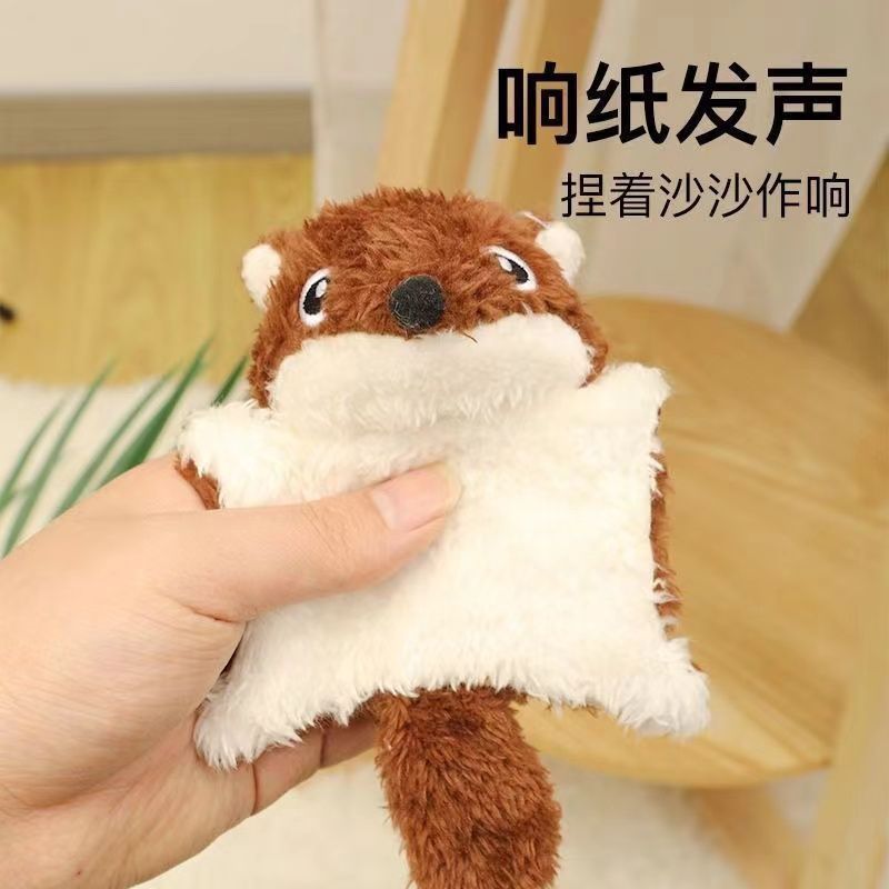 Juguetes para gatos, lindos ardillas voladoras de peluche, auto-aburridas, con papel de sonido, juguetes para gatos, juguetes para gatos