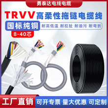 國標TRVV高柔性拖鏈電纜810121620多芯0.15平方特種套軟拖鏈電纜
