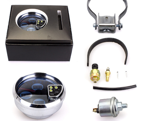 Cross-border bestseller 5inch Car modification instrument panel water temperature, oil pressure, voltage, and RPM four-in-one racing modification instrument panel
