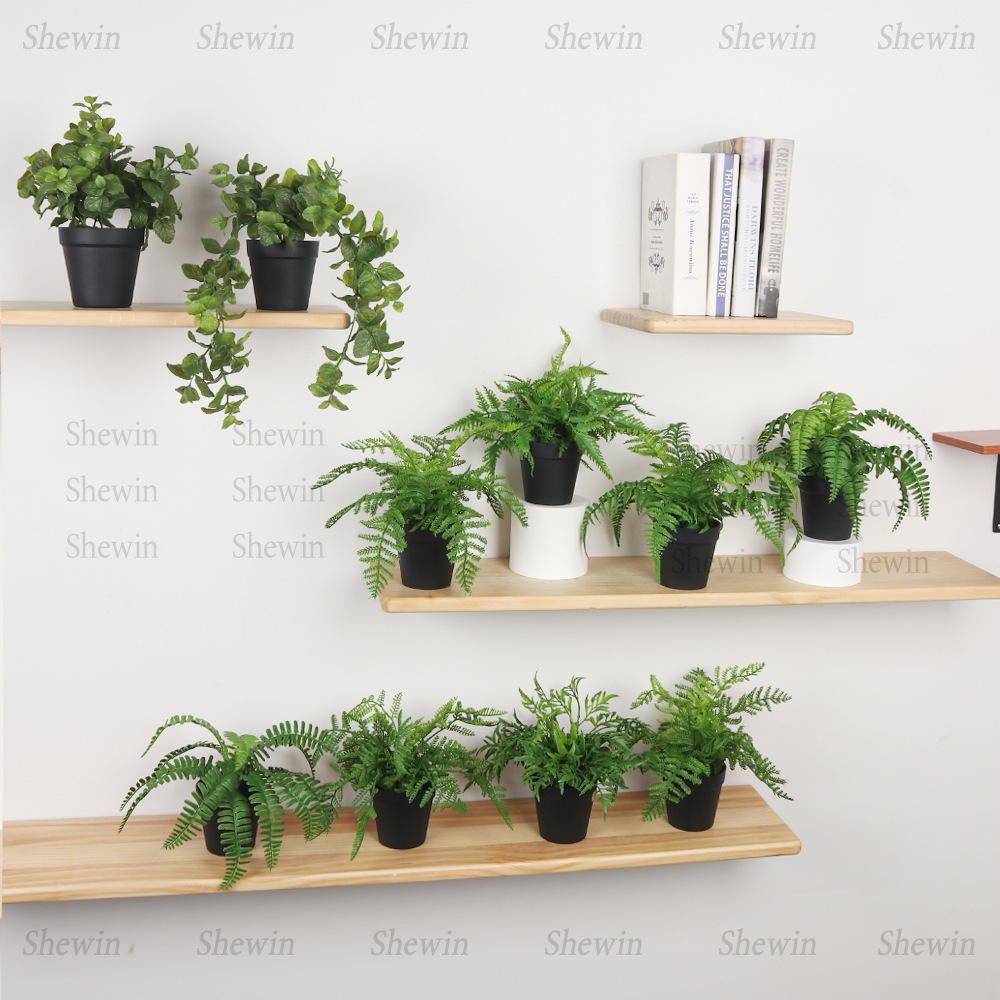 Nuevo estilo realista sensación de mano hoja de bambú imitación de maceta transfronteriza decoración interior decorativa plantación verde decoración artificial bonsai