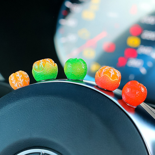 2024 New Car Ornament Mini Anti-Authentic Orange Car Interior Accessories Center Console Good Things Rearview Mirror Cute