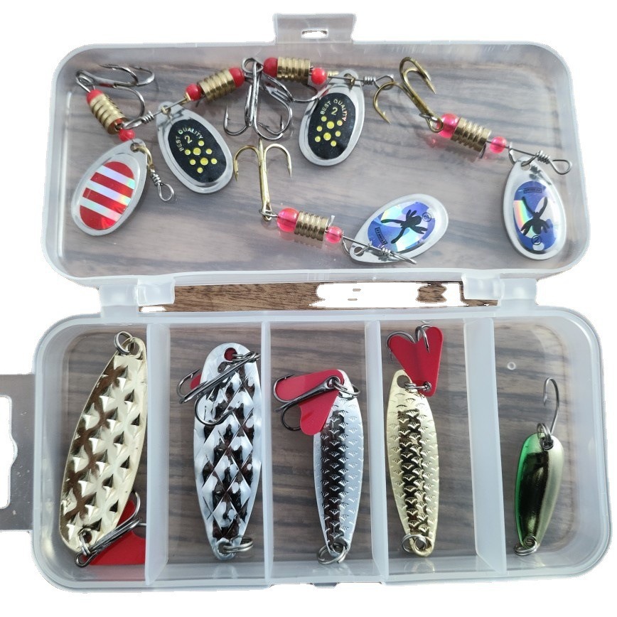 Factory wholesale metal sequin lure bait set iron sheet box 10…