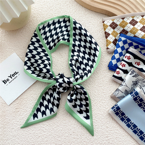 New style small long silk scarf for women in spring, autumn and winter, fashionable matching shirt, suit, narrow hairband, streamer, tied bag